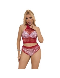 SUBBLIME 952402 BODYSTOCKING CONJUNTO DE REJILLA CON BRILLANTES ROJO TALLA ANICA