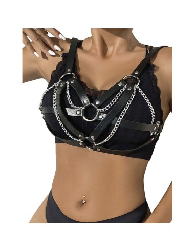 SUBBLIME 953713 CINTURAN DE BONDAGE PUNK HEBILLA METAL NEGRO TALLA ANICA