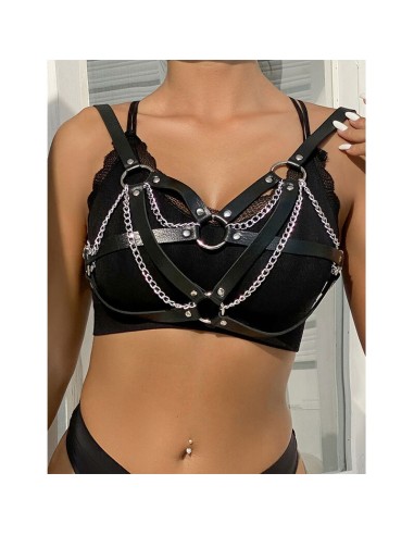 SUBBLIME 953713 CINTURAN DE BONDAGE PUNK HEBILLA METAL NEGRO TALLA ANICA