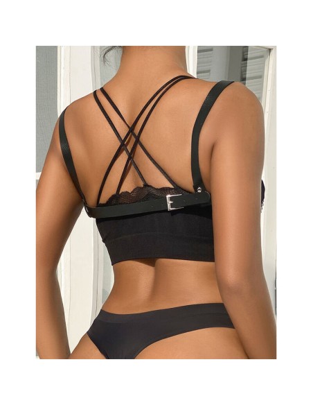 SUBBLIME 953713 CINTURAN DE BONDAGE PUNK HEBILLA METAL NEGRO TALLA ANICA
