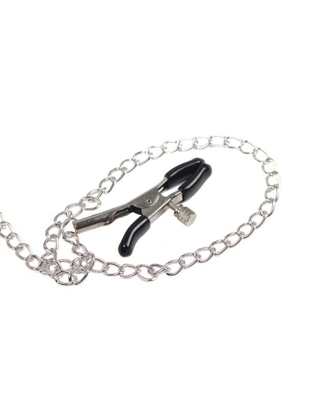 SUBBLIME 953720 PINZAS PARA EL PECHO CON CORREA DE CUERO BONDAGE NEGRO TALLA ANICA
