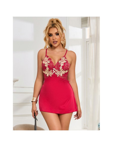 SUBBLIME 954123 BABYDOLL CON DISEAO FLORAL ROJO S M