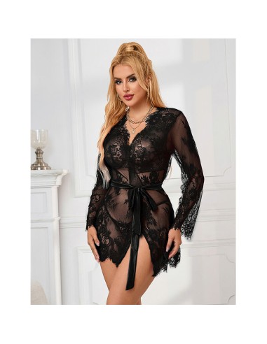 SUBBLIME 953751 CAMISAN DE ENCAJE TANGA NEGRO S M