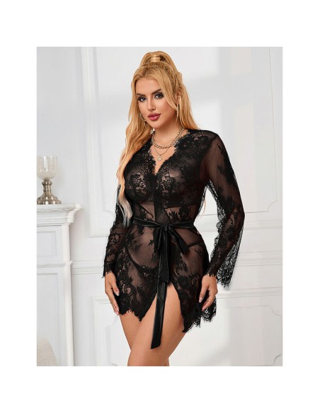 SUBBLIME 953751 CAMISAN DE ENCAJE TANGA NEGRO S M