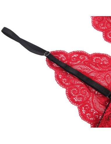 SUBBLIME 953898 CAMISAN DE SEDA Y ENCAJE PANTIES ROJO S M