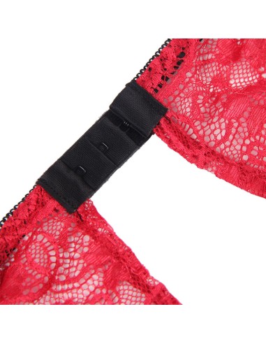 SUBBLIME 953898 CAMISAN DE SEDA Y ENCAJE PANTIES ROJO S M