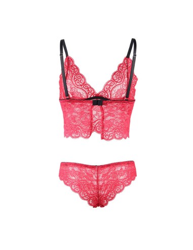 SUBBLIME 953904 CAMISAN DE SEDA Y ENCAJE PANTIES ROJO L XL