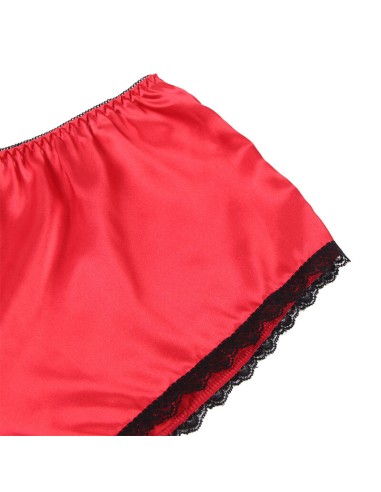 SUBBLIME 953904 CAMISAN DE SEDA Y ENCAJE PANTIES ROJO L XL