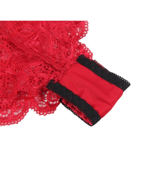 SUBBLIME 953904 CAMISAN DE SEDA Y ENCAJE PANTIES ROJO L XL