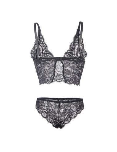 SUBBLIME 953928 CAMISAN DE SEDA Y ENCAJE PANTIES NEGRO L XL