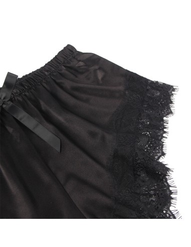 SUBBLIME 953935 CAMISAN INFORMAL DE SEDA PANTALAN ENCAJE NEGRO S M
