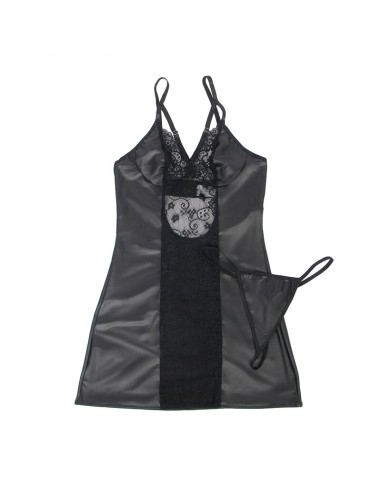 SUBBLIME 954161 VESTIDO TANGA CUERO NEGRO S M