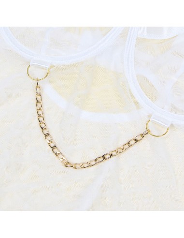 SUBBLIME 954291 BODY CON CADENAS LIGUEROS BLANCO L XL