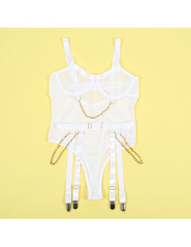 SUBBLIME 954291 BODY CON CADENAS LIGUEROS BLANCO L XL
