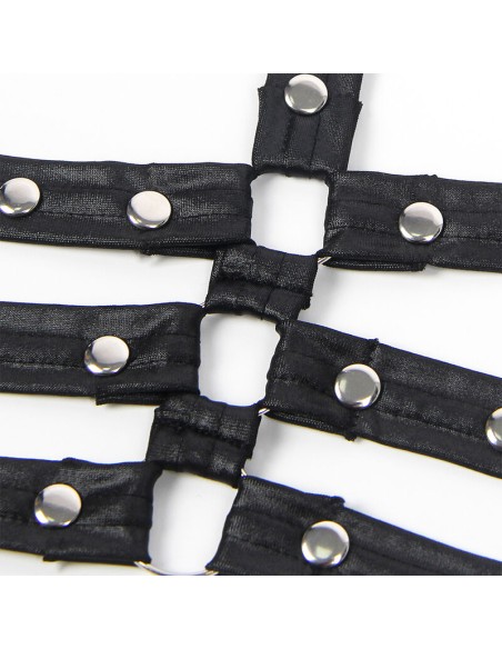 SUBBLIME 954406 VESTIDO BONDAGE DE CUERO NEGRO S M