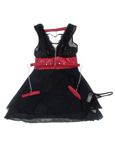SUBBLIME 954437 VESTIDO BONDAGE DE ENCAJE NEGRO L XL