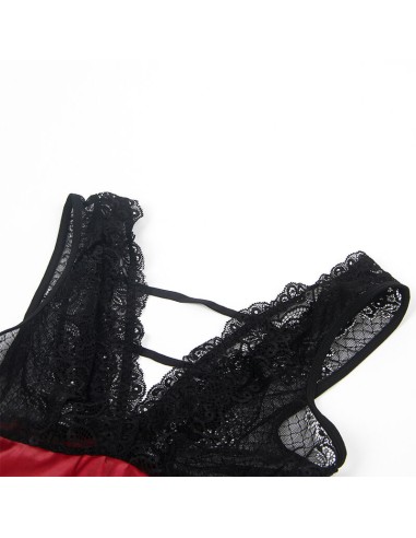 SUBBLIME 954437 VESTIDO BONDAGE DE ENCAJE NEGRO L XL