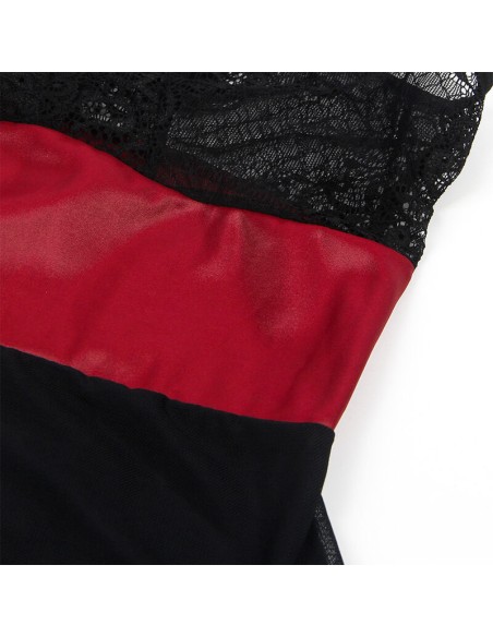 SUBBLIME 954437 VESTIDO BONDAGE DE ENCAJE NEGRO L XL