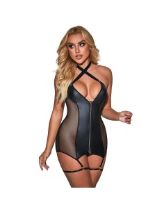 SUBBLIME 954444 VESTIDO SEXY DE REJILLA CUERO NEGRO S M