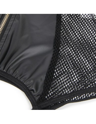 SUBBLIME 954451 VESTIDO SEXY DE REJILLA CUERO NEGRO L XL