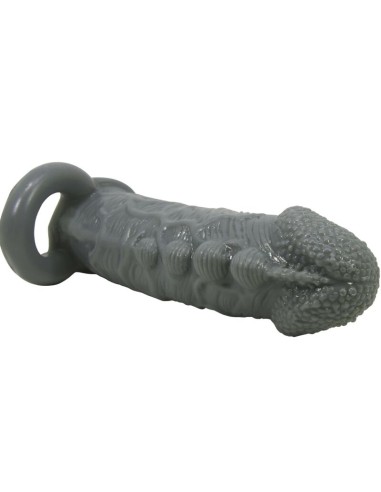 PRETTY LOVE FUNDA REALASTICA ALARGADORA Y RETARDANTE PARA PENE GRIS