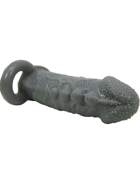 PRETTY LOVE FUNDA REALASTICA ALARGADORA Y RETARDANTE PARA PENE GRIS