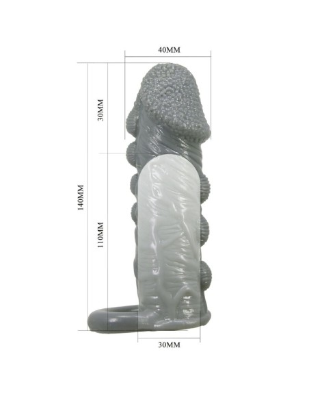 PRETTY LOVE FUNDA REALASTICA ALARGADORA Y RETARDANTE PARA PENE GRIS