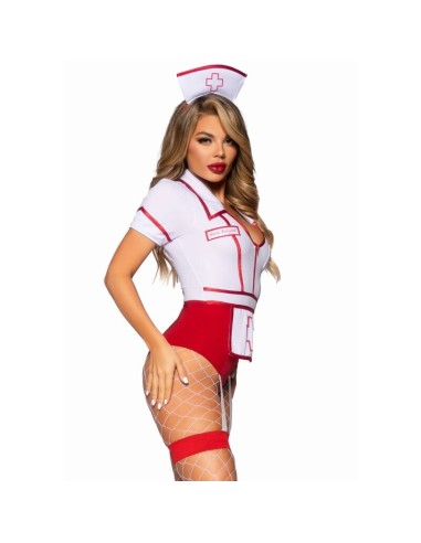LEG AVENUE DISFRAZ ENFERMERA SEXY ROJO BLANCO M