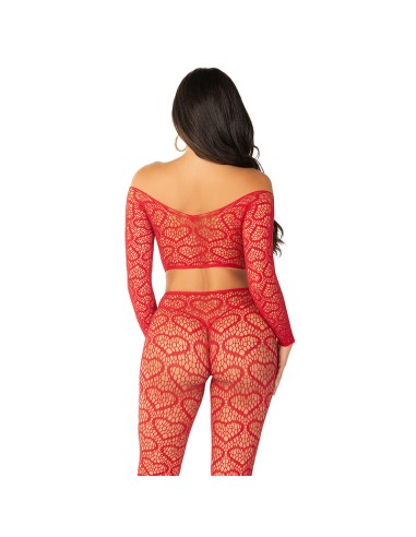 LEG AVENUE CROP TOP MEDIAS ROJO TALLA ANICA