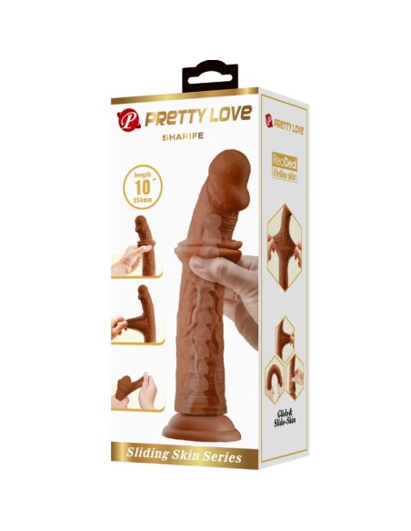 PRETTY LOVE SHARIFE DILDO REALASTICO 25 CM MULATO