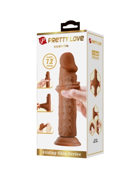 PRETTY LOVE QUENTIN DILDO REALASTICO 18 CM MULATO