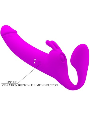 PRETTY LOVE ZANINI DILDO STRAP ON SIN ARNES 10 VIBRACIONES MORADO