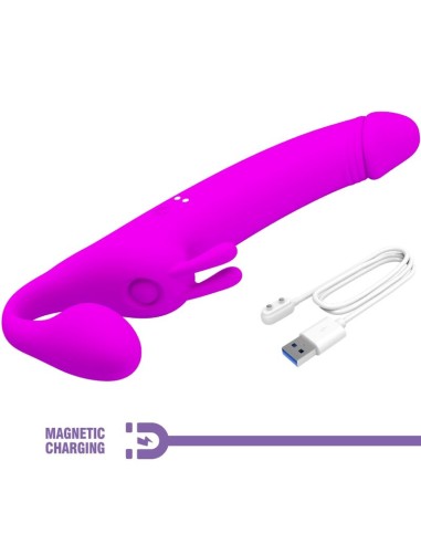 PRETTY LOVE ZANINI DILDO STRAP ON SIN ARNES 10 VIBRACIONES MORADO