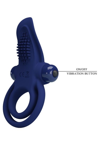 PRETTY LOVE BRONSON DOBLE ANILLO CON VIBRACIAN AZUL