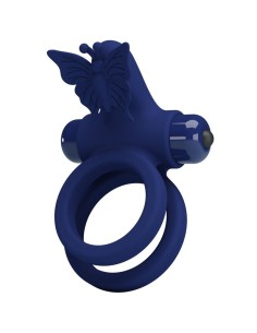 PRETTY LOVE JAMELE DOBLE ANILLO CON VIBRACIAN ESTIMULADOR MARIPOSA AZUL