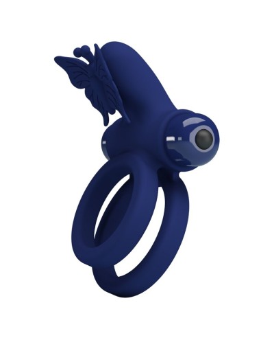 PRETTY LOVE JAMELE DOBLE ANILLO CON VIBRACIAN ESTIMULADOR MARIPOSA AZUL