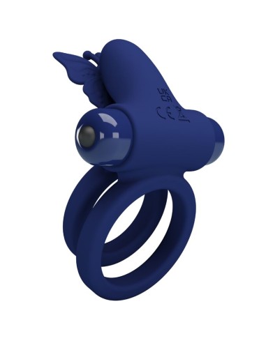 PRETTY LOVE JAMELE DOBLE ANILLO CON VIBRACIAN ESTIMULADOR MARIPOSA AZUL