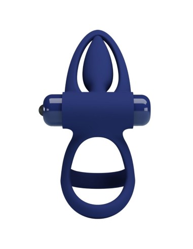 PRETTY LOVE MAT DOBLE ANILLO CON VIBRACIAN ESTIMULADOR AZUL