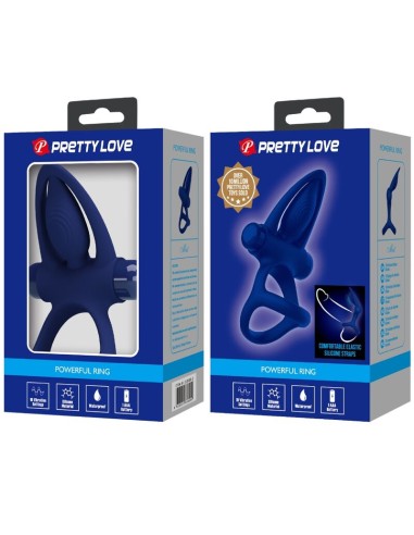 PRETTY LOVE MAT DOBLE ANILLO CON VIBRACIAN ESTIMULADOR AZUL