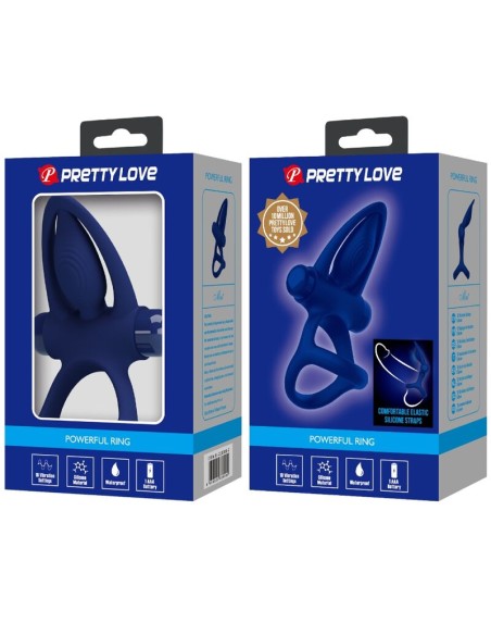 PRETTY LOVE MAT DOBLE ANILLO CON VIBRACIAN ESTIMULADOR AZUL