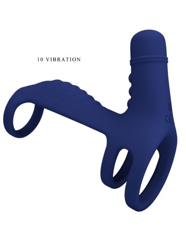PRETTY LOVE ELISH ANILLO VIBRADOR CON EXTENSIAN AZUL