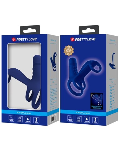 PRETTY LOVE ELISH ANILLO VIBRADOR CON EXTENSIAN AZUL