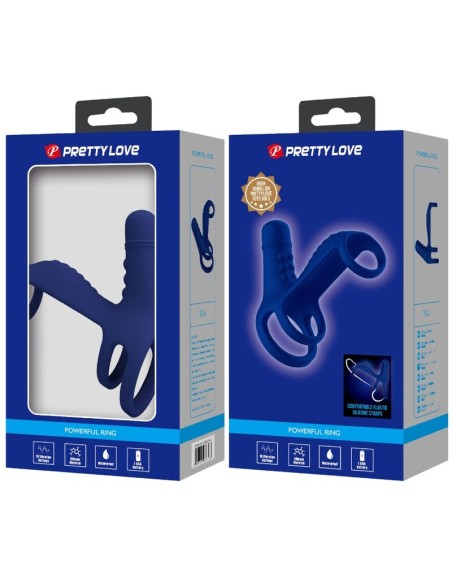 PRETTY LOVE ELISH ANILLO VIBRADOR CON EXTENSIAN AZUL