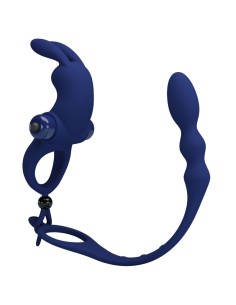 PRETTY LOVE AYAD ANILLO VIBRADOR RABBIT CON PLUG AZUL
