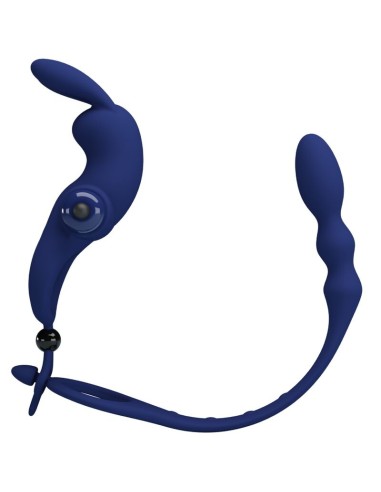 PRETTY LOVE AYAD ANILLO VIBRADOR RABBIT CON PLUG AZUL