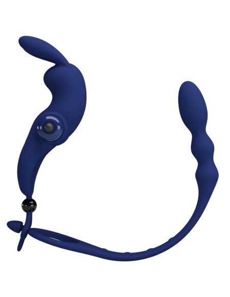 PRETTY LOVE AYAD ANILLO VIBRADOR RABBIT CON PLUG AZUL