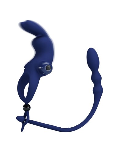 PRETTY LOVE AYAD ANILLO VIBRADOR RABBIT CON PLUG AZUL