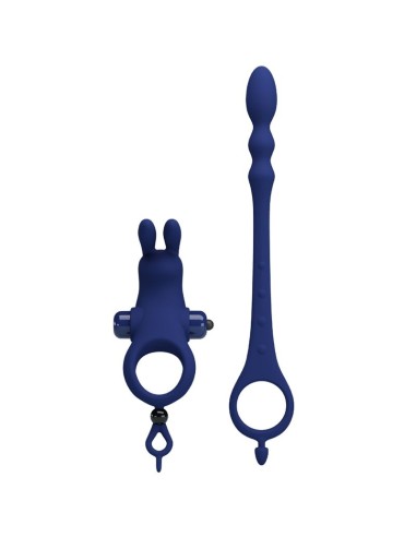 PRETTY LOVE AYAD ANILLO VIBRADOR RABBIT CON PLUG AZUL