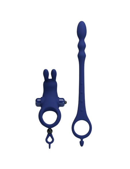 PRETTY LOVE AYAD ANILLO VIBRADOR RABBIT CON PLUG AZUL