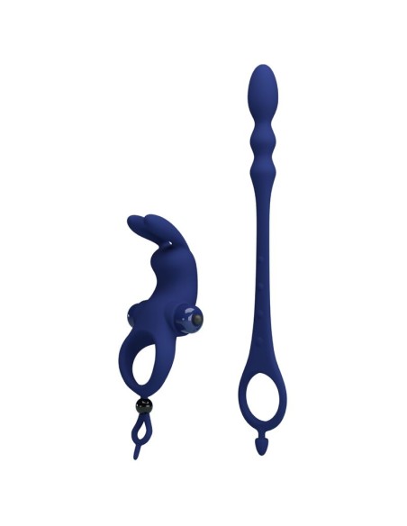 PRETTY LOVE AYAD ANILLO VIBRADOR RABBIT CON PLUG AZUL